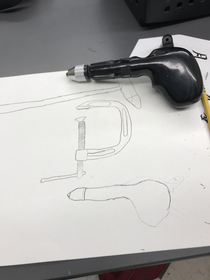 Tried to draw a hand crank drill