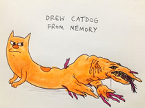 Tried to draw Catdog from memory