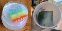 Tried to make rainbow colored ice cubes for Pride week