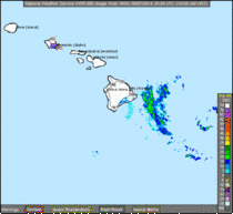 Tropical Storm Iselle getting eaten by Hawaiis Big Island