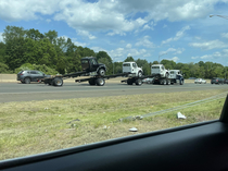 Truck on truck on truck wheel