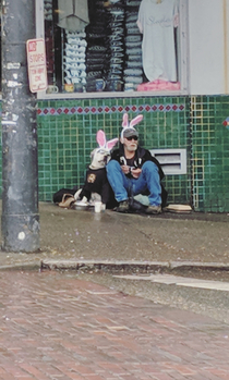 Truly Mans Best Friend Dog and man celebrate Easter Weekend