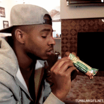Trying to eat a Nature Valley bar