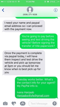 Turning the tables on a scammer