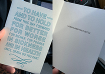 Turns out the blank wedding card I bought was not actually blank