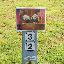 Two funny retired guys next to our familys campsite had this sign on their camping spot