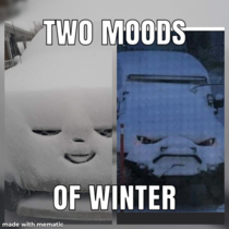 Two moods of winter