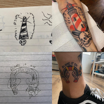 Two tattoos I got based off doodles I did