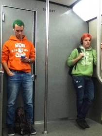 Two total strangers on the subway