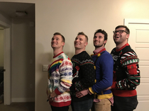 Ugly Christmas sweater exchange wouldnt be complete without a prom photo