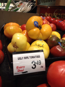 Ugly ripe tomatoes at my local grocery store