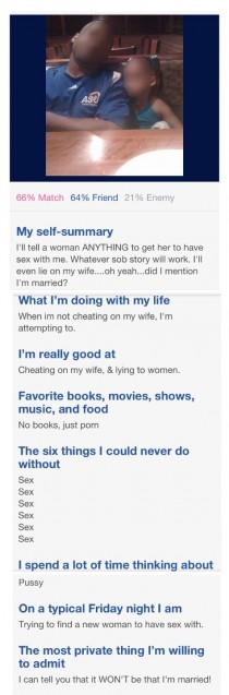Uh oh Someones wife found their OKCupid profile and made a few small edits
