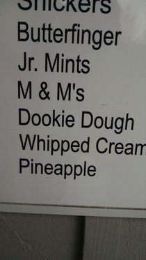Unfortunate typo at an ice cream place