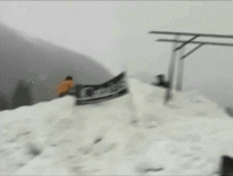 Unusual snowboard trick