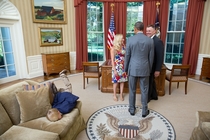 US Secret Service agent and wife talking with the President no political relevance
