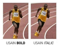 Usain bold and italic