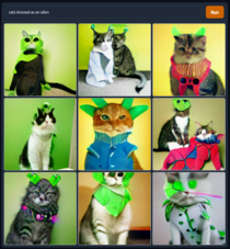 Used AI to create Cats dressed as Aliens I was not disappointed