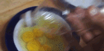 Using a bottle to separate egg yolk