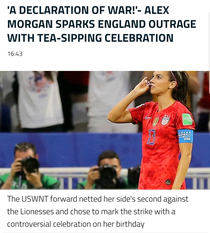 USWNT star Alex Morgan declares war against the British as she sips tea after scoring goal that sends England home and USA to the world cup finals