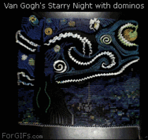 Van Goghs Starry Night with dominos