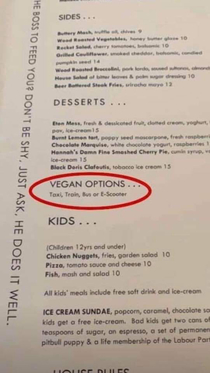 Vegan options