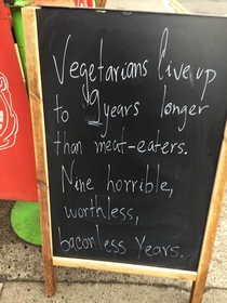 Vegetarian-bating sign Dublin