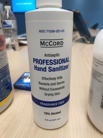 Versus your amateur hand sanitizer