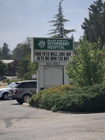 Vet Hospital next to my office decided to have a little fun with their sign