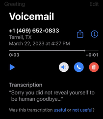 Voicemail I got today