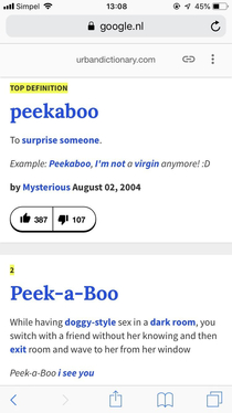 Wanted to know if it was peekaboo peek-a-boo or peek a boo this is the definition I found