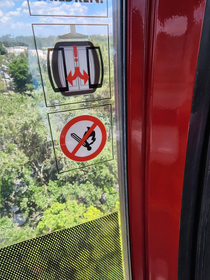 Warning Falling from Gondola while on fire is prohibited