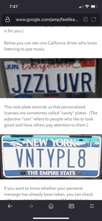 Was doing some research on personalized license plates Jazz music eh