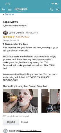 Was going through reviews for a face mask and found this