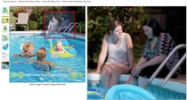 Was looking at baby pool floats when I stumbled across this image Is it just me or are those models in the background having a serious conversation