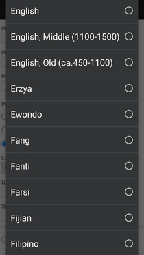 Was offered very specific language preferences when trying to find a Dentist