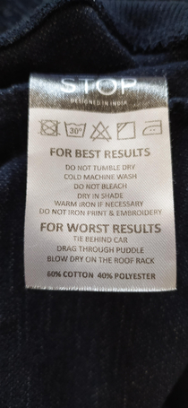 Wash Instructions Had Me In Stitches
