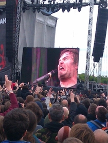 Wasnt close enough to get a good picture of Jack Black so quickly snapped the giant screen while watching The D Was pleasantly surprised