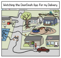 Watching the DoorDash App for my Delivery 