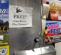 Water faucet at a Fort Worth brewery