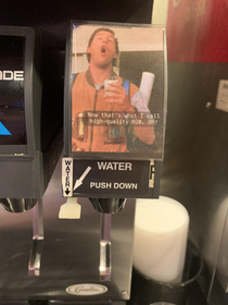 Water label at barbecue place