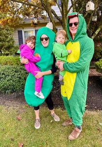 We asked our  year old daughter what she wanted to be for Halloween - A dinosaur -Nice What should Daddy be A dinosaur -I see where youre going with this What should your baby brother be A BABY dinosaur -Perfect What should mommy be A pickle