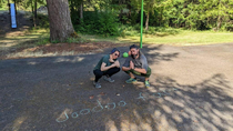 We came across this chalk art in the park and took full advantage of the situation
