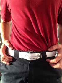 We go to a school with a uniform policy that requires a belt My friend forgot his belt and did this