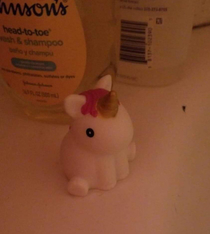 We got my  year old son a bunch of bath toys which he plays with all the time in and out of the bath Hes decided this unicorn is the villian and regularly gets mad at it I tossed it in his bath today and he shouted NO OUTTA HERE CORN Poor little corn