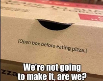 We have hit a new low as a species on a local pizza box