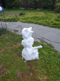 We havent had snow in our town since  this survived the night