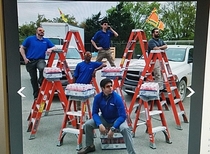 We just sold  ladders for a competition at work today this was the douchiest picture we could take