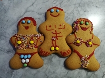 We left our  year old daughter to decorate the Gingerbread People