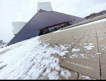 We live in Cleveland and my friend was gifted a brick at the Rock N Roll Hall of Fame This is how he decided to use it