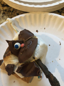 We made smores with leftover Easter candy